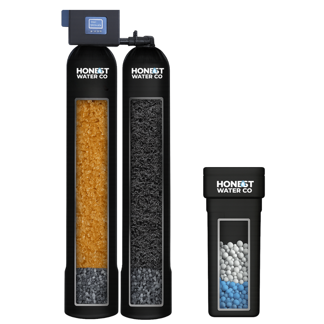 Complete home water softener and filtration package